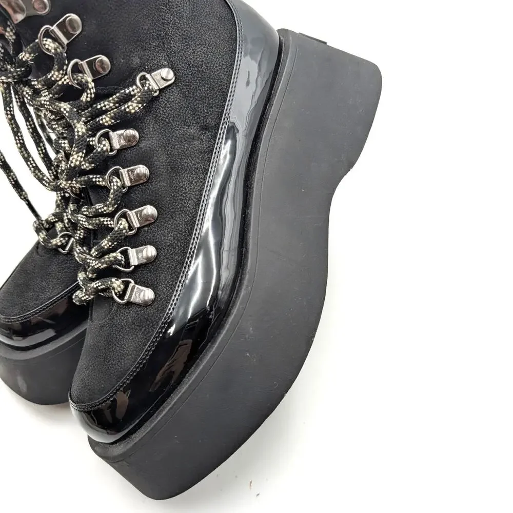 Circus NY by Sam Edelman Gail Lace-Up Platform Boot Women's Black Sz US8.5M EU39